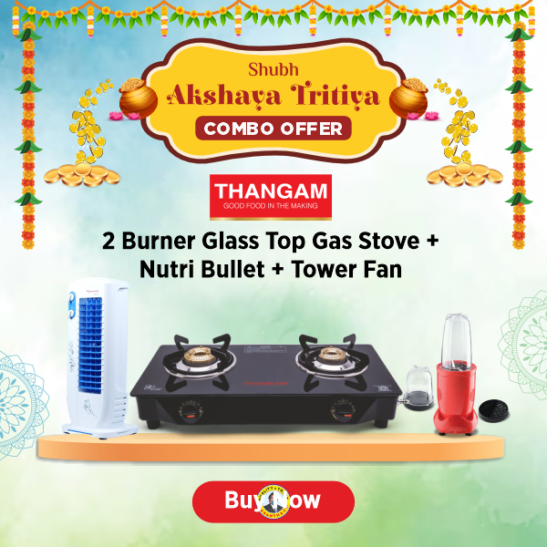 Buy Sowbaghya Compact 2 Burner Glass Top Gas Stove– Vasanth and Co