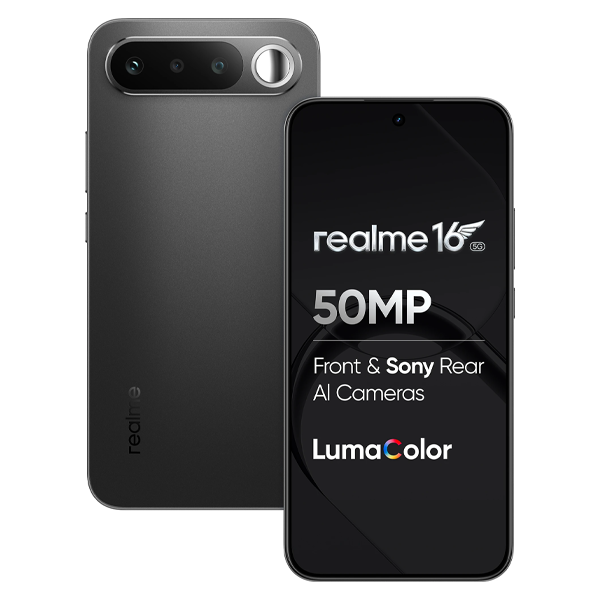 Buy Realme 16 5G 8GB RAM 128GB Air Black Mobile Phone - Vasanth & Co