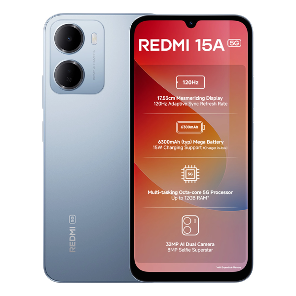 Buy Redmi 15A 5G 4GB RAM 64GB Awesome Blue Mobile Phone - Vasanth & Co