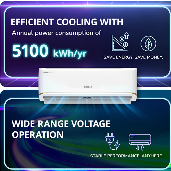 Buy Voltas 1.5 Ton 3 Star 183I Vertis Zen Gold Inverter Split Air Conditioner - Vasanth & Co