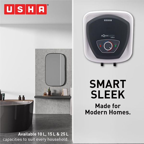 Buy Usha 10 Litre 5 Star AquaBuddy Neo Grey Water Heater - Vasanth & Co