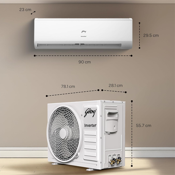 Buy Godrej 1 Ton 5 Star EC HIC 12J5TG WA White Inverter Split Air Conditioner - Vasanth & Co