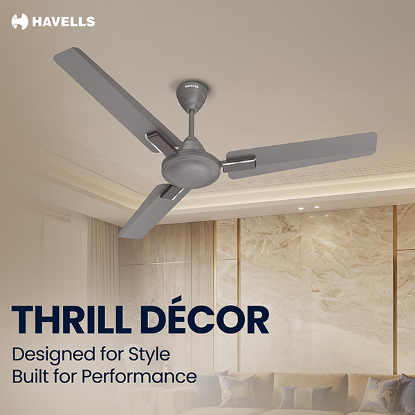 Buy Havells Thrill Decor 1200mm ES Stone Grey Ceiling Fan - Vasanth & Co
