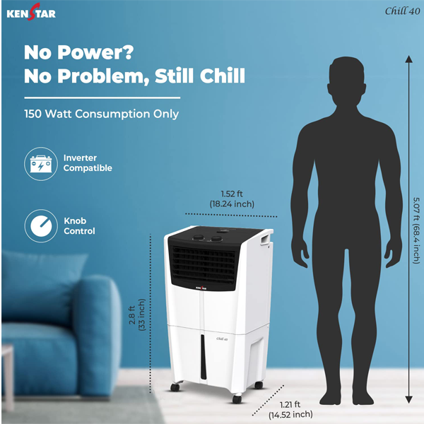 Buy Kenstar 40L 170 Watts Chill HC 40 Personal Air Cooler - Vasanth & Co