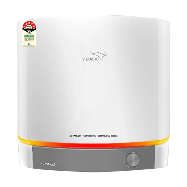 Buy V-Guard 10L 5 Star Luxecube Elite White Vertical Storage Water Geyser - Vasanth & Co
