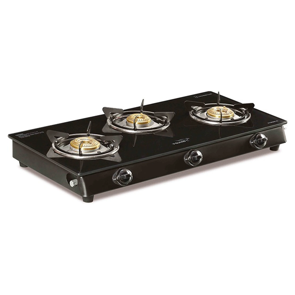 Buy V-Guard 3 Burners Sturdee 3C Stainless Steel Glass Manual Gas Stove - Vasanth & Co