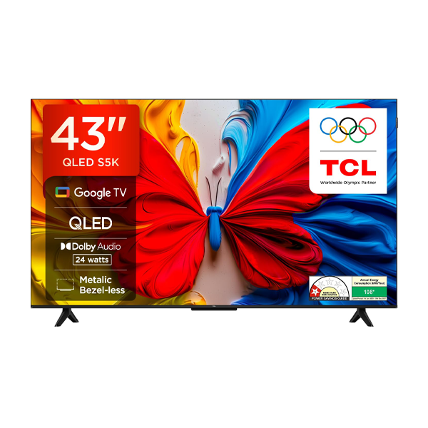 Buy TCL 43 inch 108 cm 43S5K Black Metallic Bezel-Less FHD QLED TV - Vasanth & Co