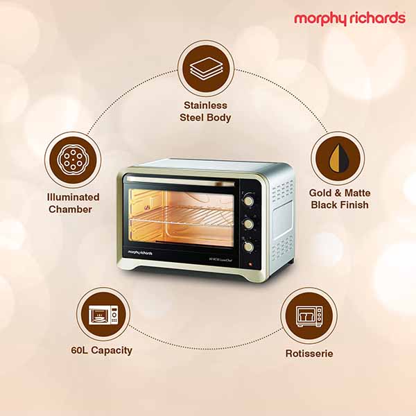 Buy Morphy Richards 60L 60RCSS (510053) Luxe Gold Oven Toast Grill (OTG) Online - Vasanth & Co