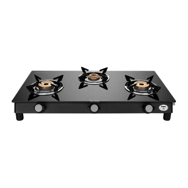 Buy Preethi 3 Burner Blu-Flame Sparkle GTS 403 Black Glass Top Gas Stove Online - Vasanth & Co