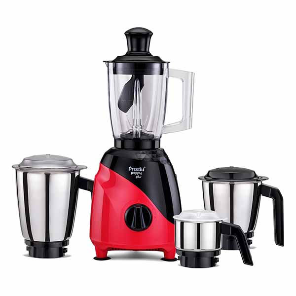Buy Preethi 4 Jars 750 Watts MG246 Peppy Plus Red & Black Mixer Grinder Online - Vasanth & Co