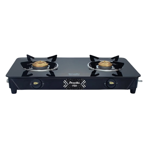 Buy Preethi Alya 2 Burner GTS411 Manual Ignition Glass Top Gas Stove Online - Vasanth & Co