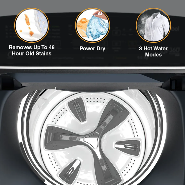 Buy Whirlpool 9kg 5 Star 360 Bloomwash Pro Grey Fully Automatic Top-Load Washing Machine - Vasanth and Co