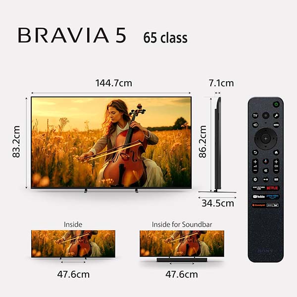Buy Sony Bravia 5 Series 65 Inch K-65XR55A 4K Ultra HD Smart Mini LED Google TV - Vasanth and Co