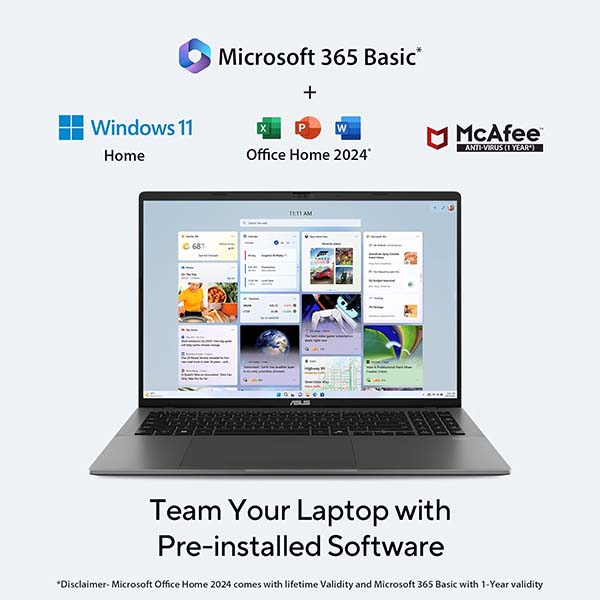 Buy Asus Vivobook S16 S3607VA-RP113WS Intel Core 5 14th Gen 16GB RAM 512GB SSD Matte Gray Laptop - Vasanth and Co