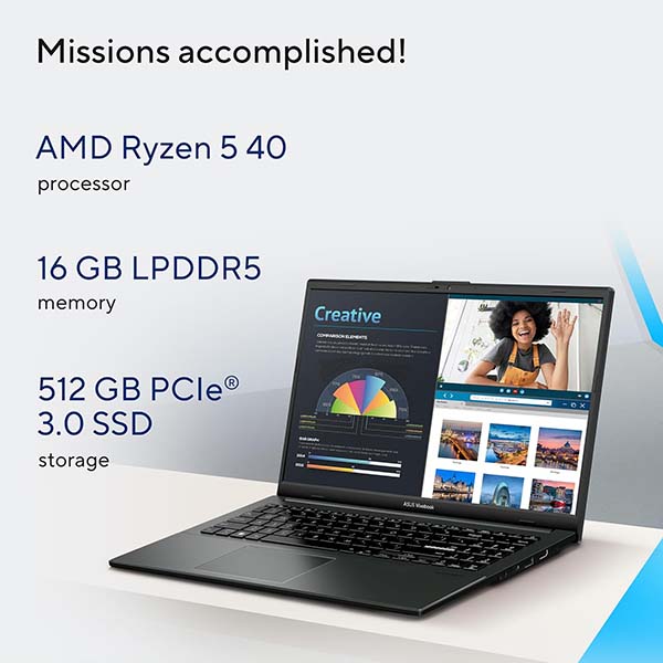 Buy Asus Vivobook Go 15 E1504FA-BQ2116WS Ryzen 5 16GB RAM 512GB SSD Mixed Black Laptop - Vasanth and Co