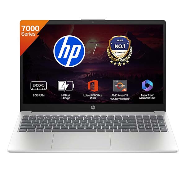 Buy HP 15-FC0805AU 15.6 Inch Ryzen 5 8GB RAM 512GB SSD Windows 11 Silver Laptop - Vasanth and Co