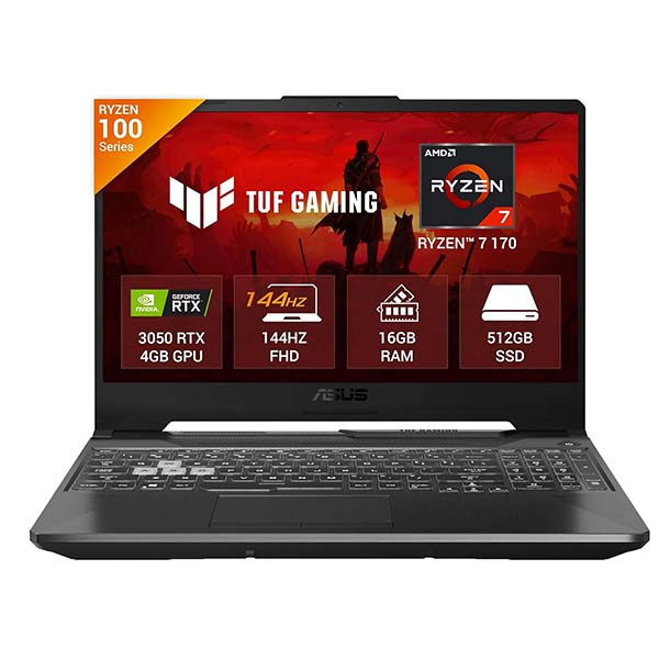 Buy Asus TUF Gaming A15 FA506NCQ-HN007WS Ryzen 7 RTX 3050 16GB RAM 512GB SSD Laptop - Vasanth and Co