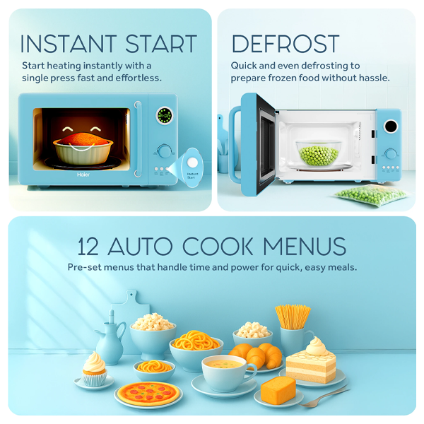 Buy Haier Vogue 20 L HIL20V1MBPD Blueberry Solo Microwave Oven - Vasanth & Co