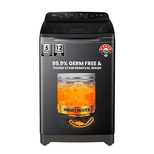 Buy Haier 9KG 5 Star HWM90-H688BK NOIDA Black Anti Scaling Fully Automatic Top Load Washing Machine - Vasanth and Co