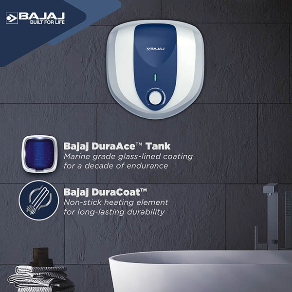 Buy Bajaj 15 L Armor Series Pentacle White & Blue Storage Water Heater Online - Vasanth and Co