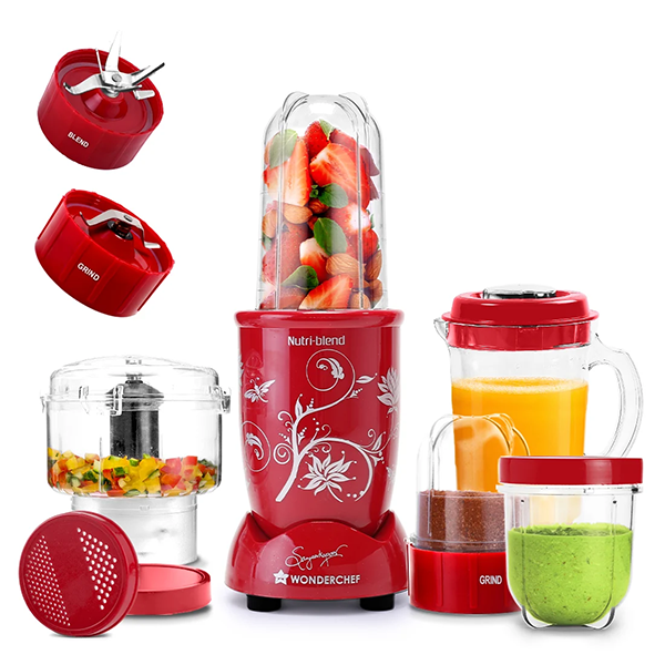 Buy Wonderchef 500 Watts 4 Jars Nutri blend CKM Red Mixer Grinder & Chopper Online - Vasanth and Co