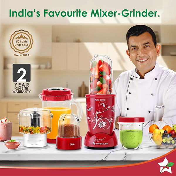 Buy Wonderchef 500 Watts 4 Jars Nutri blend CKM Red Mixer Grinder & Chopper Online - Vasanth and Co