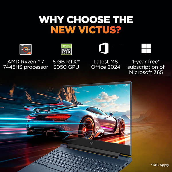Buy HP Victus AMD 15-FB3120AX Ryzen 7 16GB 512GB SSD RTX 3050 Windows 11 Blue Gaming Laptop Online - Vasanth and Co