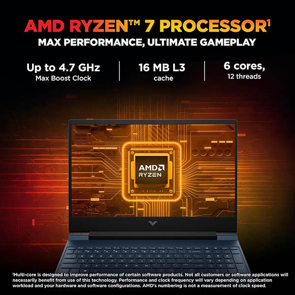 Buy HP Victus AMD 15-FB3120AX Ryzen 7 16GB 512GB SSD RTX 3050 Windows 11 Blue Gaming Laptop Online - Vasanth and Co