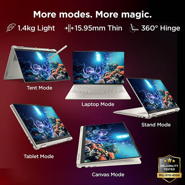 Buy Lenovo Yoga 7 2-in-1 Intel Core Ultra 5 16GB RAM 512GB SSD 83TC005MIN Laptop Online - Vasanth and Co