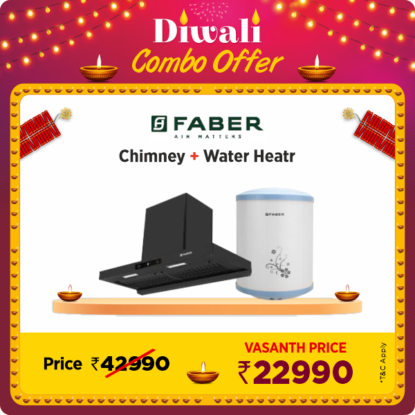 Buy Faber Hood Majestic BLDC TC FL SC HC BK IN 90 Black Wall Mounted Chimney - Vasanth and Co